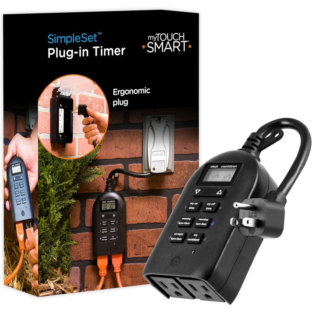 Open box myTouchSmart 26898-P1 Indoor/Outdoor Weather Resistant Digital Plug-in